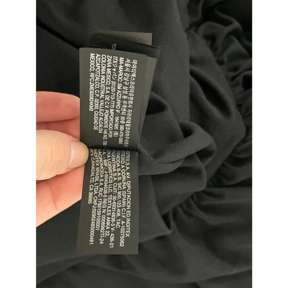 Zara Womens Long Contrast Tulle Dress S Black High Neck Sleeveless 5584/807 NWT - Picture 9 of 14